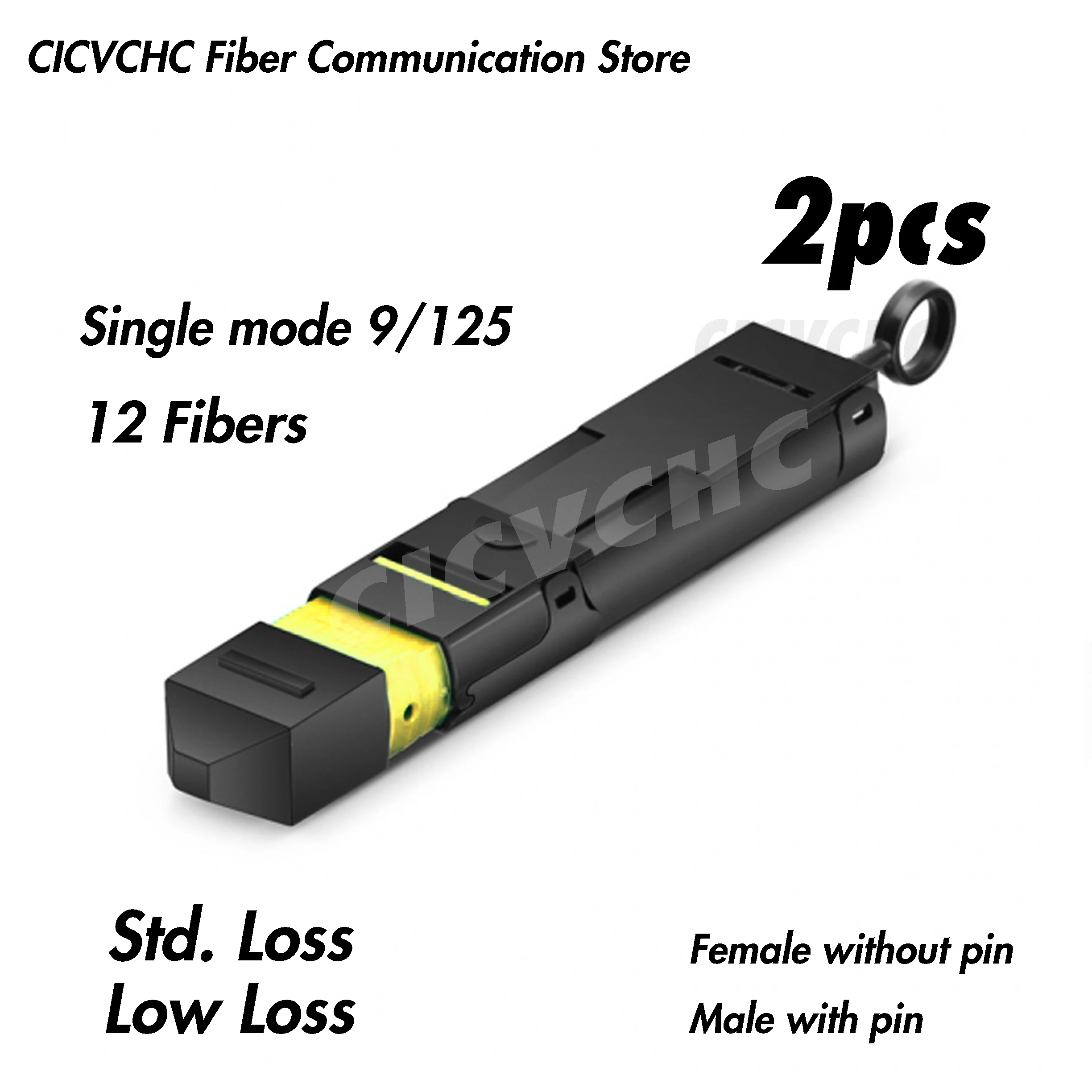 2pcs 12 Fibers MPO Loopback Single mode OS2 Elite or Standard Loss with housing 2pcs 12 fibers mpo apc sc cassettes with single mode os2 fiber aluminum shell removable panel