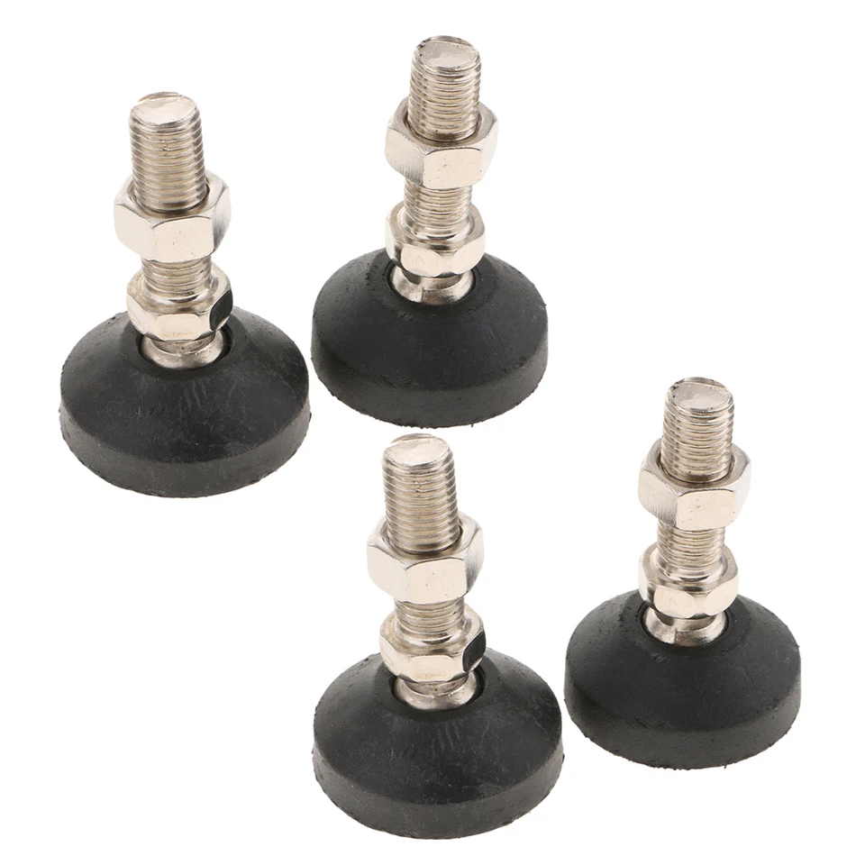 4pcs Adjustable Furniture Levelling Leg Feet Glides 60mm Dia Base M10x100mm