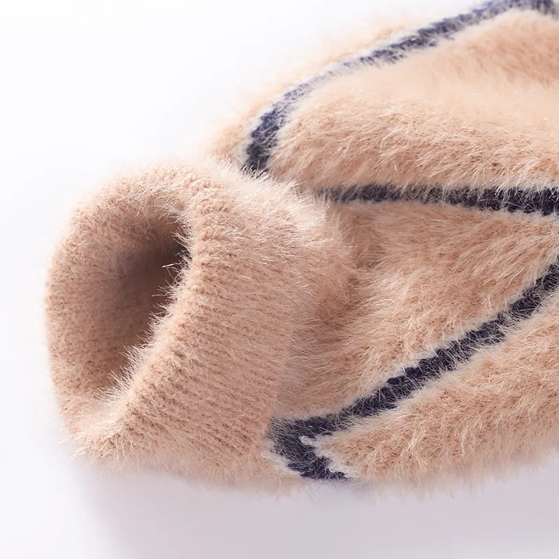 

2019 Autumn And Winter New Style Boys' Sweater Infants Baby Rhombus Sweater Children Mink Cashmere Pullover Children Shirt