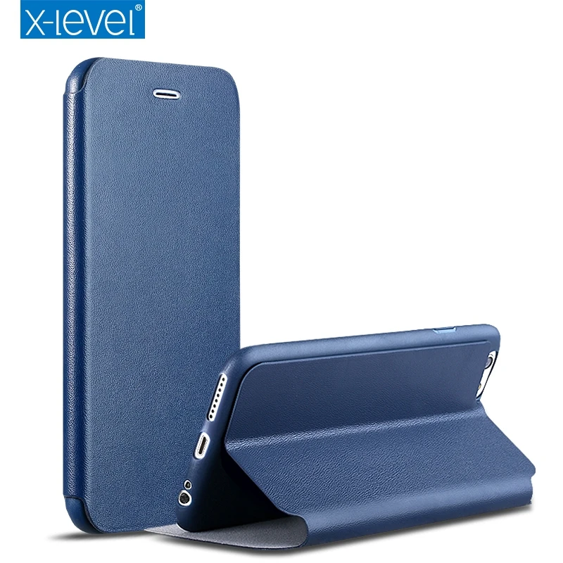 X-Level роскошный высококачественный кожаный флип-чехол для iPhone X XR XS Max 8 7 Plus 6 6S SE 5 5S