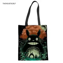 Twoheartsgirl женские холщовые сумки мультфильм аниме Мой сосед Тоторо хозяйственные сумки эко многоразовые складные сумки через плечо сумки-тоут