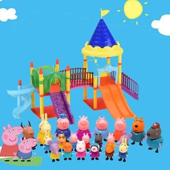 

Peppa pig original amusement park toys Peppa pig Family Dolls outdool toys Peppa pig Figure toys Children Birthday Gift christma