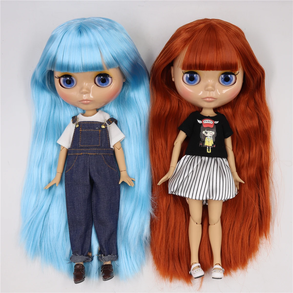 

ICY DBS blyth doll 1/6 bjd tan skin joint body shiny face 30cm toy doll including clothes shoes anime