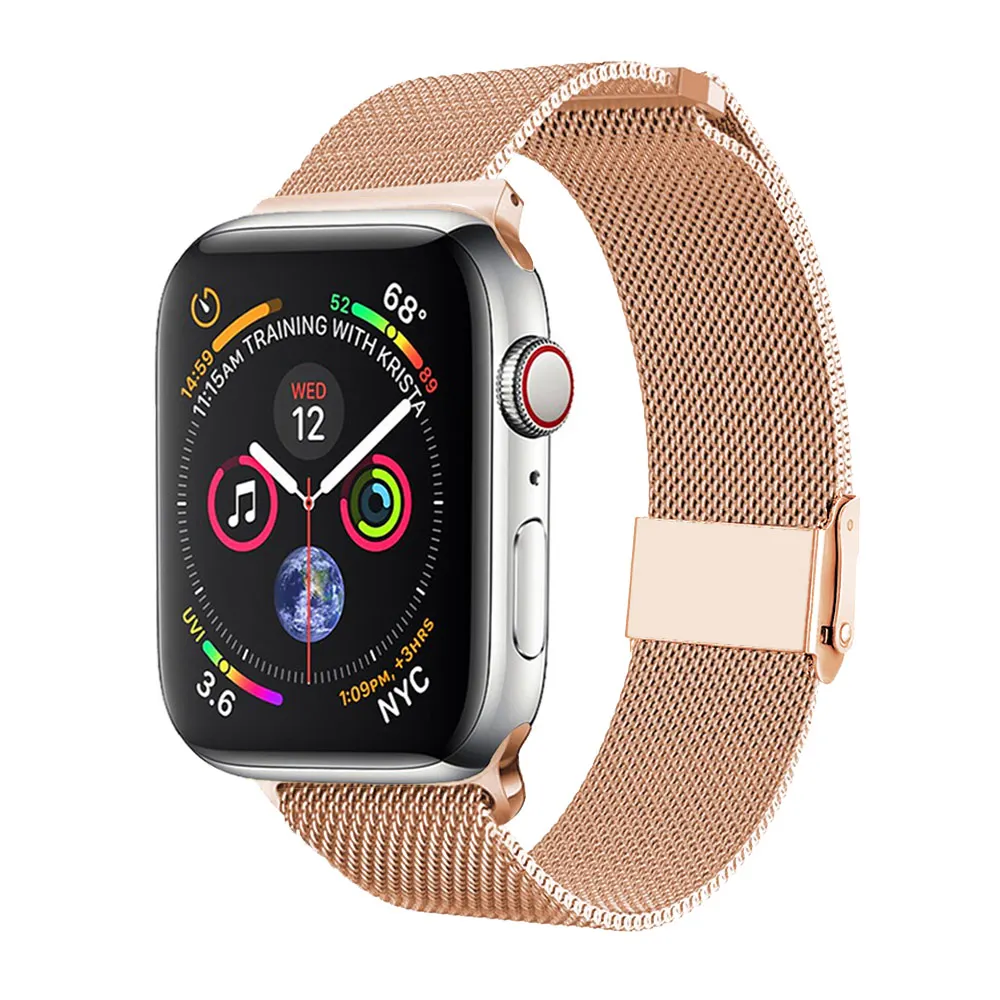 Миланский ремешок для наручных часов Apple Watch, ремешок 42 мм, 38 мм, для iwatch, версия 5/4/3/2/1 Нержавеющая сталь браслет, ремешок на запястье для наручных часов с магнитной застежкой