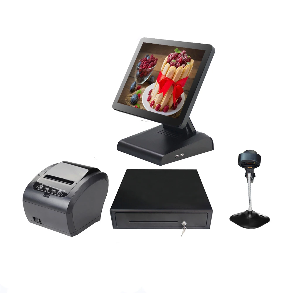 

15-дюймовый сенсорный экран, коммерческая система EPOS, компьютерный POS все в одном для розничной торговли