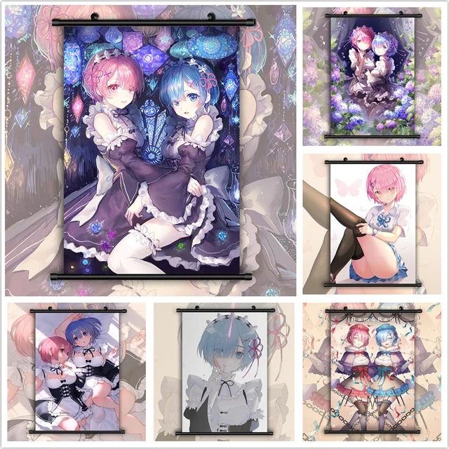 Re Zero Ram Rem   HD Print Wall Poster Scroll _   - AliExpress Mobile