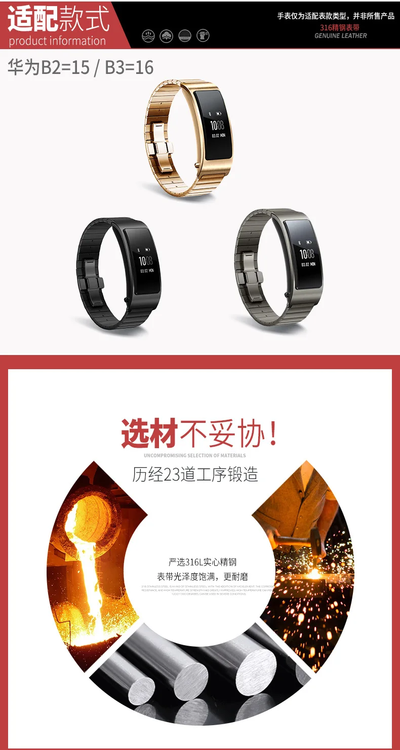 Нержавеющая сталь ремень для huawei GT2 huawei Watch 2 Pro Honor Magic аксессуары для часов Ремешок три соединитель 16/18/20/22 мм