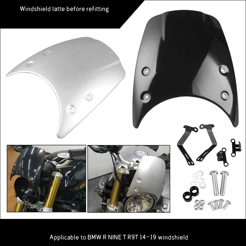 

1 Pcs Motorcycle ABS Windshield Windscreen For BMW R nine T 2014-2017 Universal Motorcycle Parts Wind Deflector Windshield