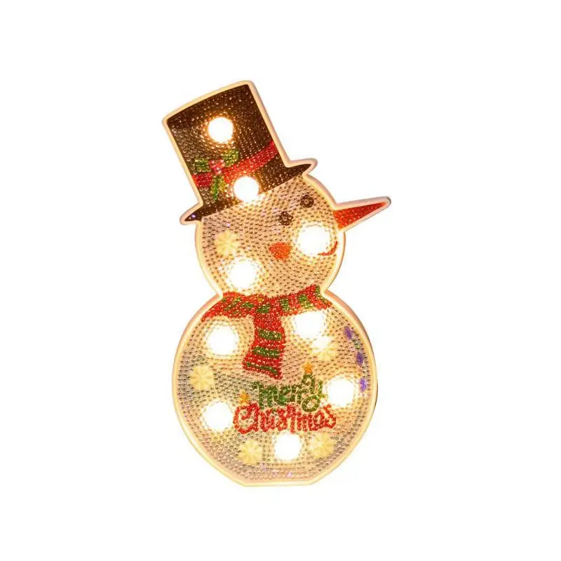 Snowman DIY рождественская елка Снеговик украшения алмазов картина с светодиодный Ночной светильник DIY Q6PE - Цвет: Snowman