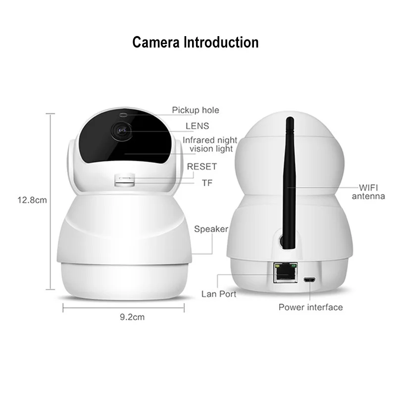 New1080P беспроводная Wifi IP камера с 128G TF слот для карты Обнаружение движения вращение на 360 градусов безопасности IP камера CCTV камера