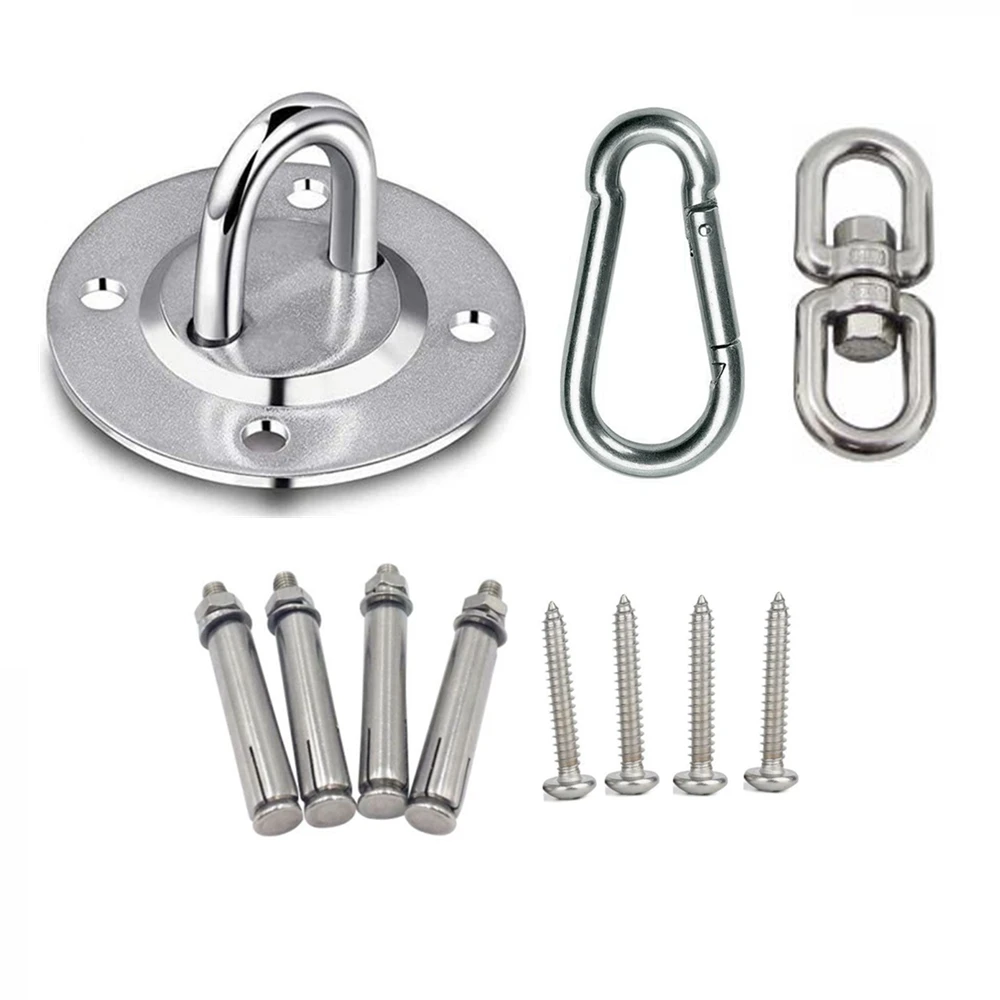 

Ceiling & Wall Steel Mount Anchor + Bolts Ceiling Buckle Hook Fix Base for Training Yoga Hammock Swing Hanging Suspension Straps