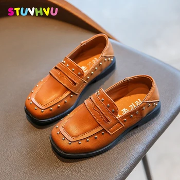 

Fashion Children's Shoes Girls 2020 Spring Autumn New Leather Rivet Girls Princess Shoes Soft Bottom Comfort Casual Kids Shoes