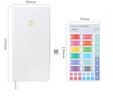 2020 Creative Undated Weekly Planner 88 Sheets 191mm*98mm DIY Week Plan Book