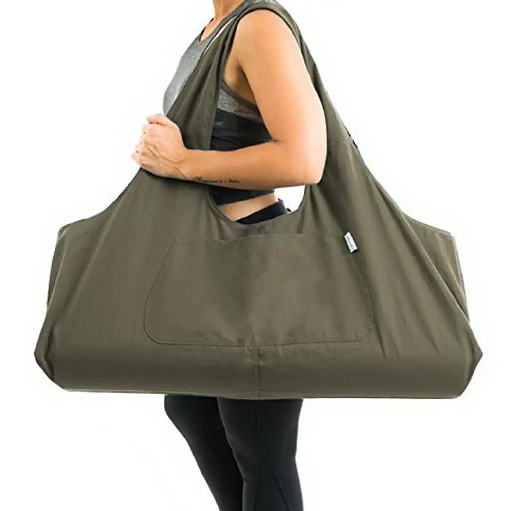 

Large Capacity Yoga Mat Tote Sling Carrier Portable Pilates Pad Organizer Multifunctional Canvas Storage Pack Yoga Shoulder Bag