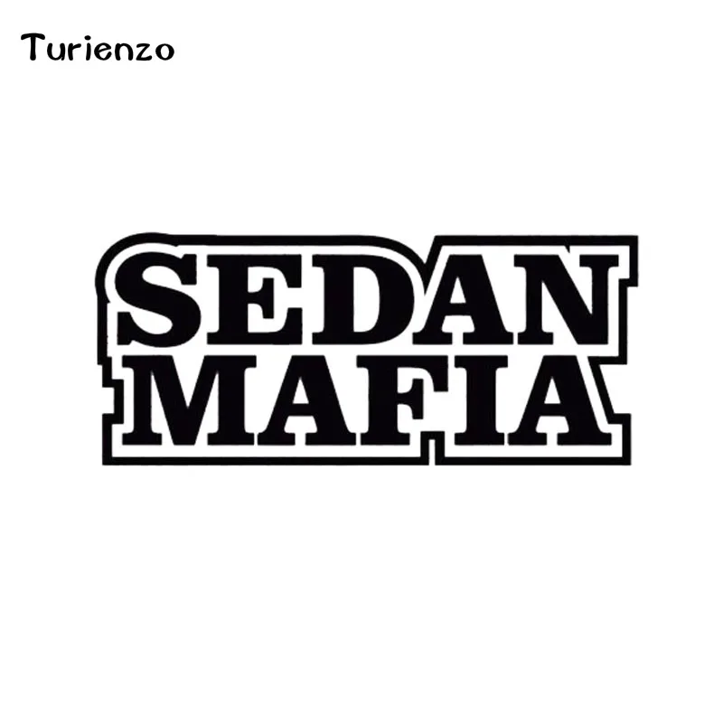 Turienzo 14*6CM Cool Car Decal Stickers SEDAN MAFIA Fashion Wild Vinyl Personalized Body Accessories Black/White CT-1593 | Автомобили и