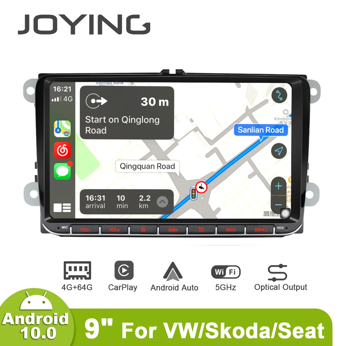 JOYING Android 10,0 head unit 9 inch Octa Core Auto Monitore Radio 2
