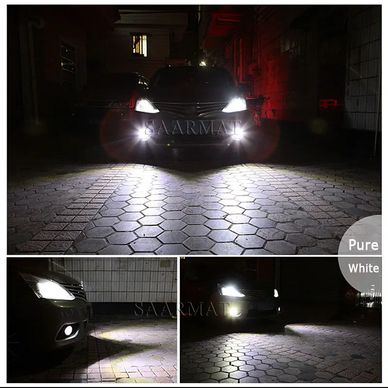 2x H8 H9 H11 белый 1800LM светодиодный туман светильник DRL Дневной ходовой огонь +