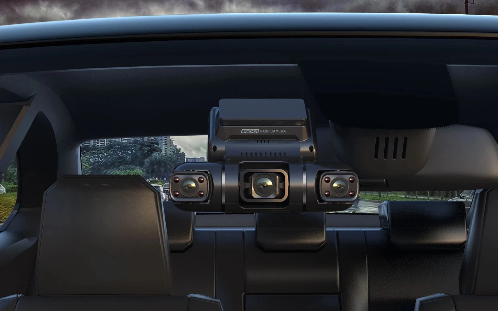 4 Ch Dash Cam Front 1080P+1080P+1080P+1080P 4 Lens Vehicle DVR WiFi/GPS/WDR Video Recorder 8 Infrared Led Super Night View