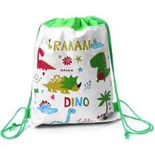 Dinosaur Party Favor Bags Jurassic World Gift Treat School Drawstring Backpacks Decorations Baby Shower Classroom Party Supplies