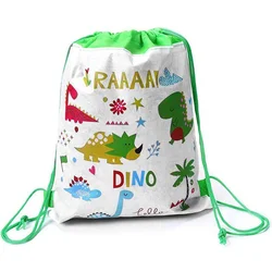 Dinosaur Party Favor Bags Jurassic World Gift Treat School Drawstring Backpacks Decorations Baby Shower Classroom Party Supplies