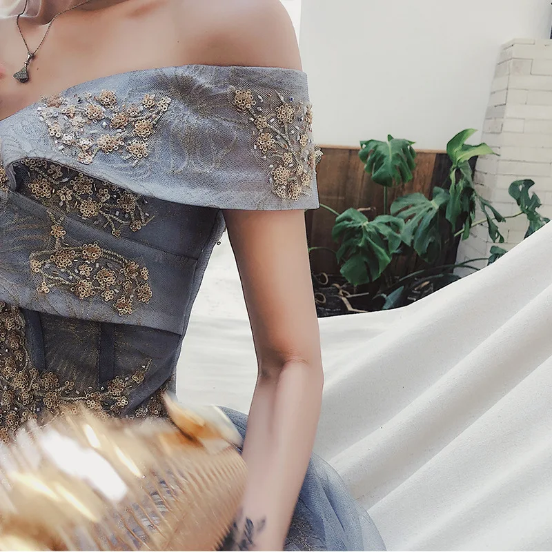Большой размер 3XL вышивка китайский женский с открытыми плечами Cheongsam винтаж вечернее платье знаменитости банкетные Платья Vestidos De Festa