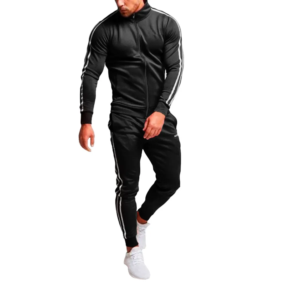 

New 2019 Tracksuit Men Thermal Men Sportswear Sets Fleece Thick Hoodie+Pants Sporting Suit Casual Sweatshirts Sport Suit Au8