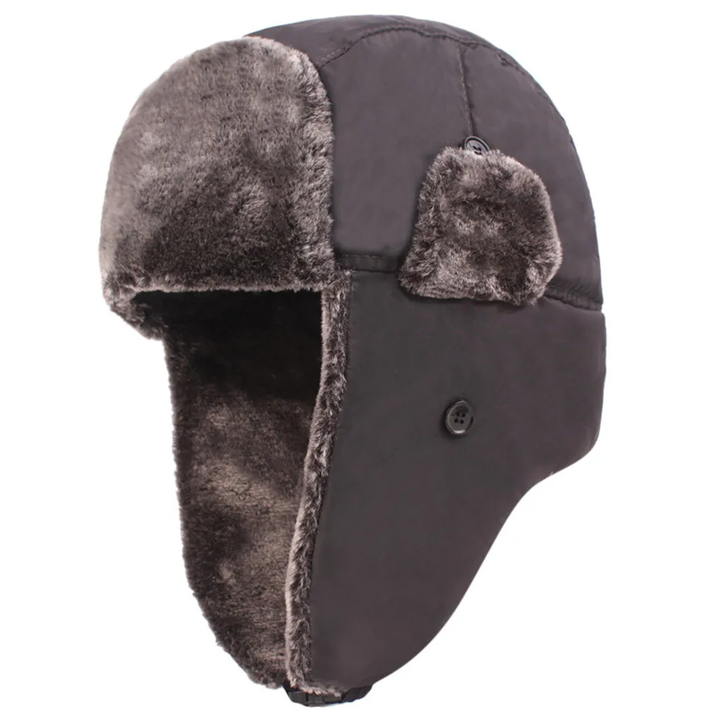 Зимняя шапка-бомбер, головные уборы для мужчин и женщин, утолщенная Балаклава, хлопковая Меховая зимняя шапка с ушками, сохраняющая тепло, шапки, русская маска с черепом, шапка-бомбер# p8