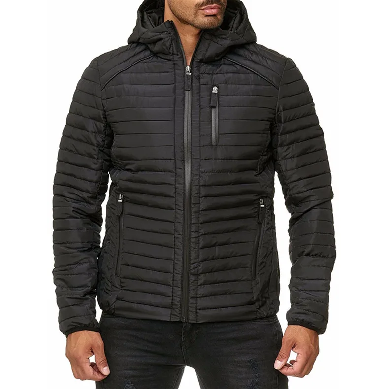 Зимние куртки Parka Men Outwear теплый бренд одежды Тонкий Мужские пальто Осень Повседневная ветровка Стеганые куртки Мужчины XXXL - Цвет: XNDK7528 Black