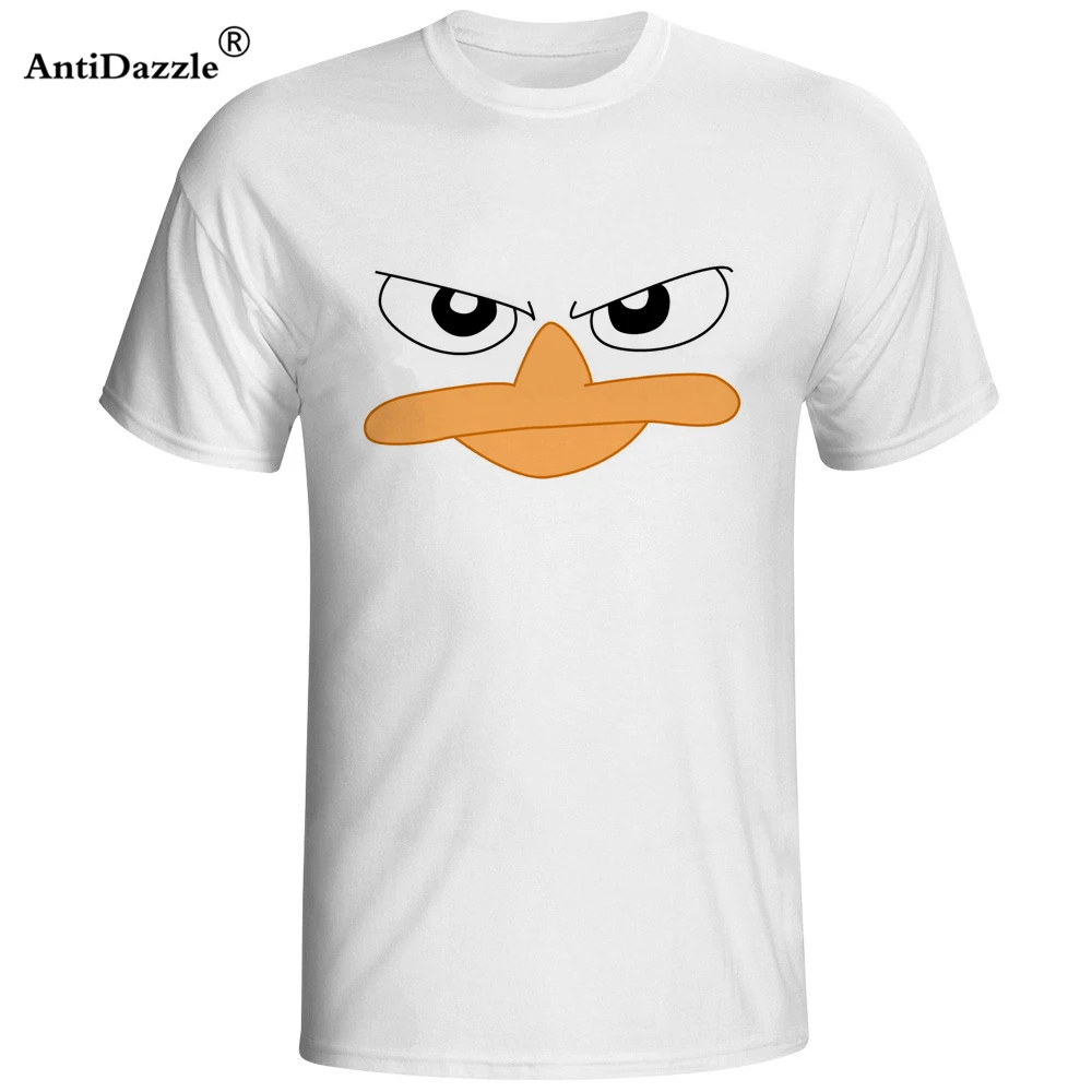 Мужская футболка Antidazzle Самая низкая цена хлопок Мужские Перри Platypus-Face Phineas Ferb хлопковые футболки с коротким рукавом