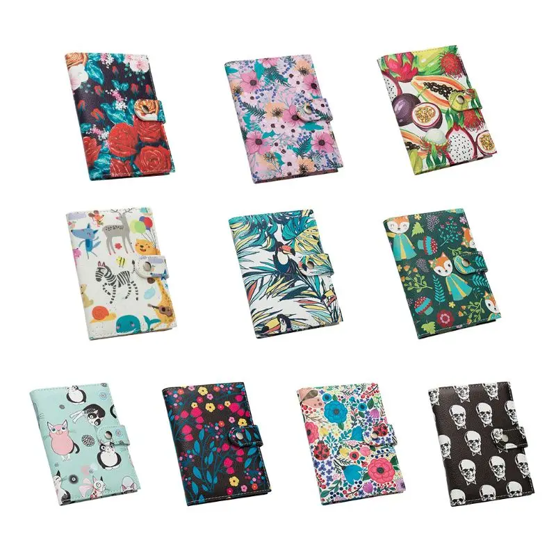 

Women Cartoon Passport Holder Ear Snap Buckle Color Ticket Clip Flip Wallet Case