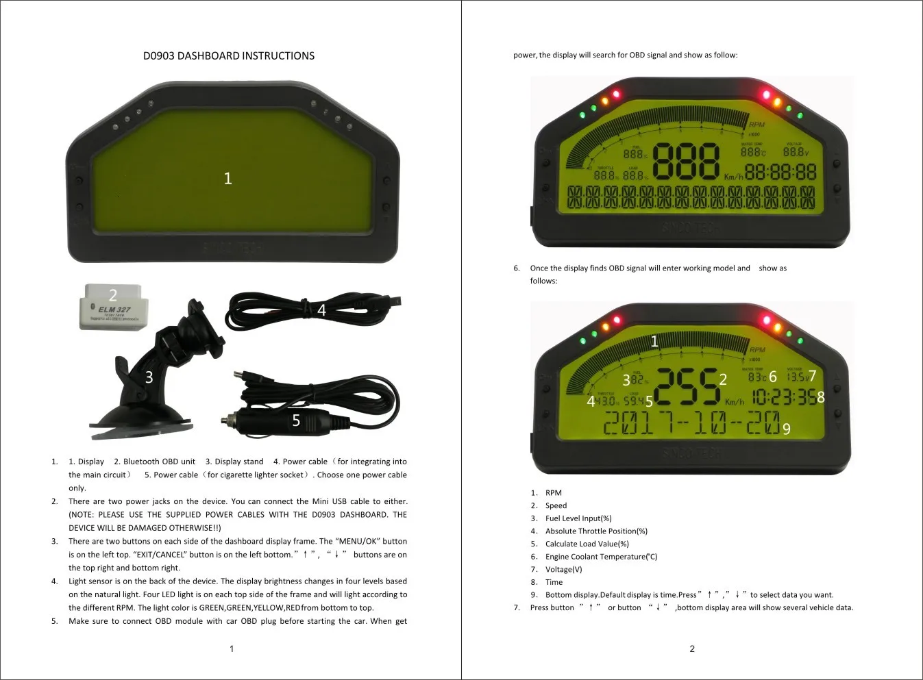 9000 об/мин приборной панели ЖК-экран ралли датчик тире гонки дисплей сенсор Bluetooth OBD2 панели YC101527