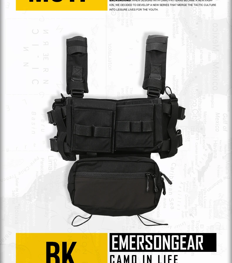 Emersongear Тактический MK3 нагрудная установка 500D MCTP/коричневый/черный/WG - Цвет: BK