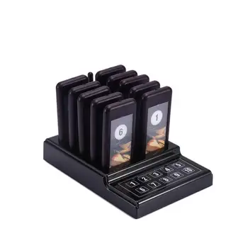 

Wireless Calling Pagers System Restaurant Paging Queue System 10 Buzzers Receivers Pager for Restaurants Food Church restaurante