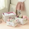Fabric Storage Basket Toy Organizer Clothes Basket With Handle Kids Toy Storage Box Book Desktop Organizer Laundry Basket 1