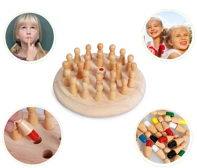 Jogo de memória xadrez infantil, jogo de tabuleiro 3d com memória  educacional, colorido, estimula habilidade cognitiva - AliExpress
