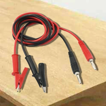 

1M Long Alligator Clip to Banana Plug Test Cable Pair for Multimeter