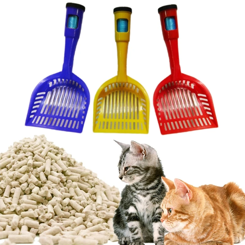Solid Color Grid Mesh Cat Litter Scoop Non Stick Shovel Strong Plastic