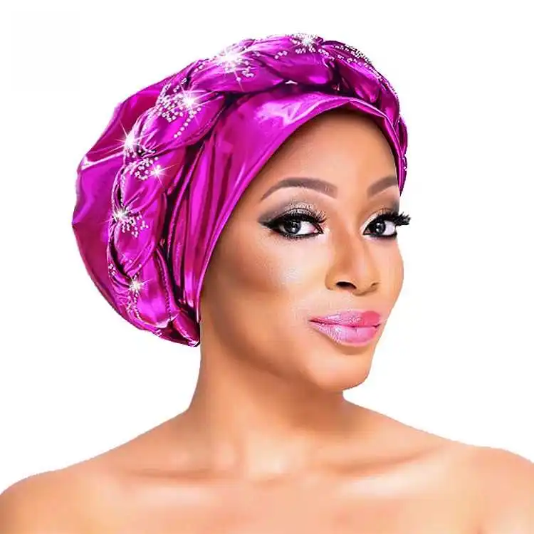 

2021 Fashion Style African Women Solid Color Headtie African Caps