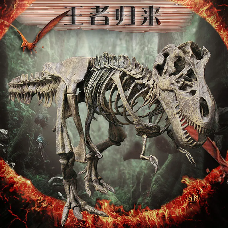 

Large Size Dinosaur 4D Assembled Dinosaur Bone CHILDREN'S Toy T-Rex Fossil Skeleton Model Animal Model Decoration