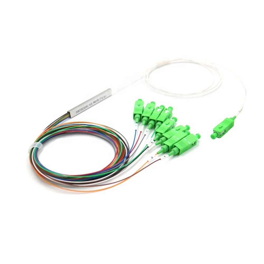 0,9 мм стальной трубчатый волоконно-оптический разветвитель plc 1x8 SC/APC Mini Blockless 1*8 SC/APC разъем