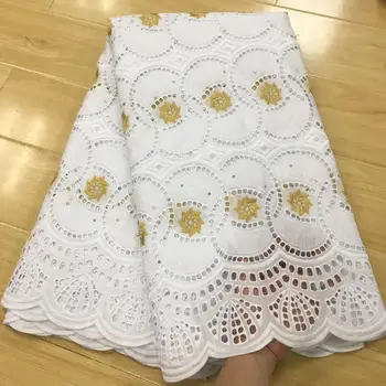 

Fashion lace fabric tissu african swiss voile lace fabric factory price dubai style cut lace for wedding 5yards/lot
