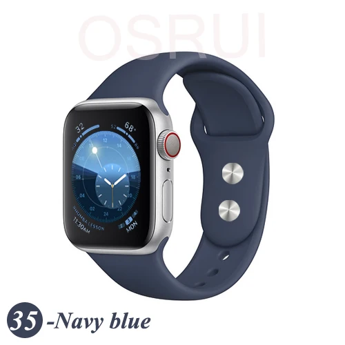 Ремешок для спортивных часов для apple watch band 42 мм/38 мм apple watch 4 3 2 band iwatch band 44 мм/40 мм браслет ремень часы аксессуары - Цвет ремешка: 35-Navy blue