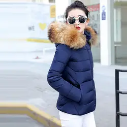 Хит! 2019 Новая модная зимняя женская куртка, искусственный мех енота, воротник, зимнее пальто для женщин, парка, теплый пуховик, женская