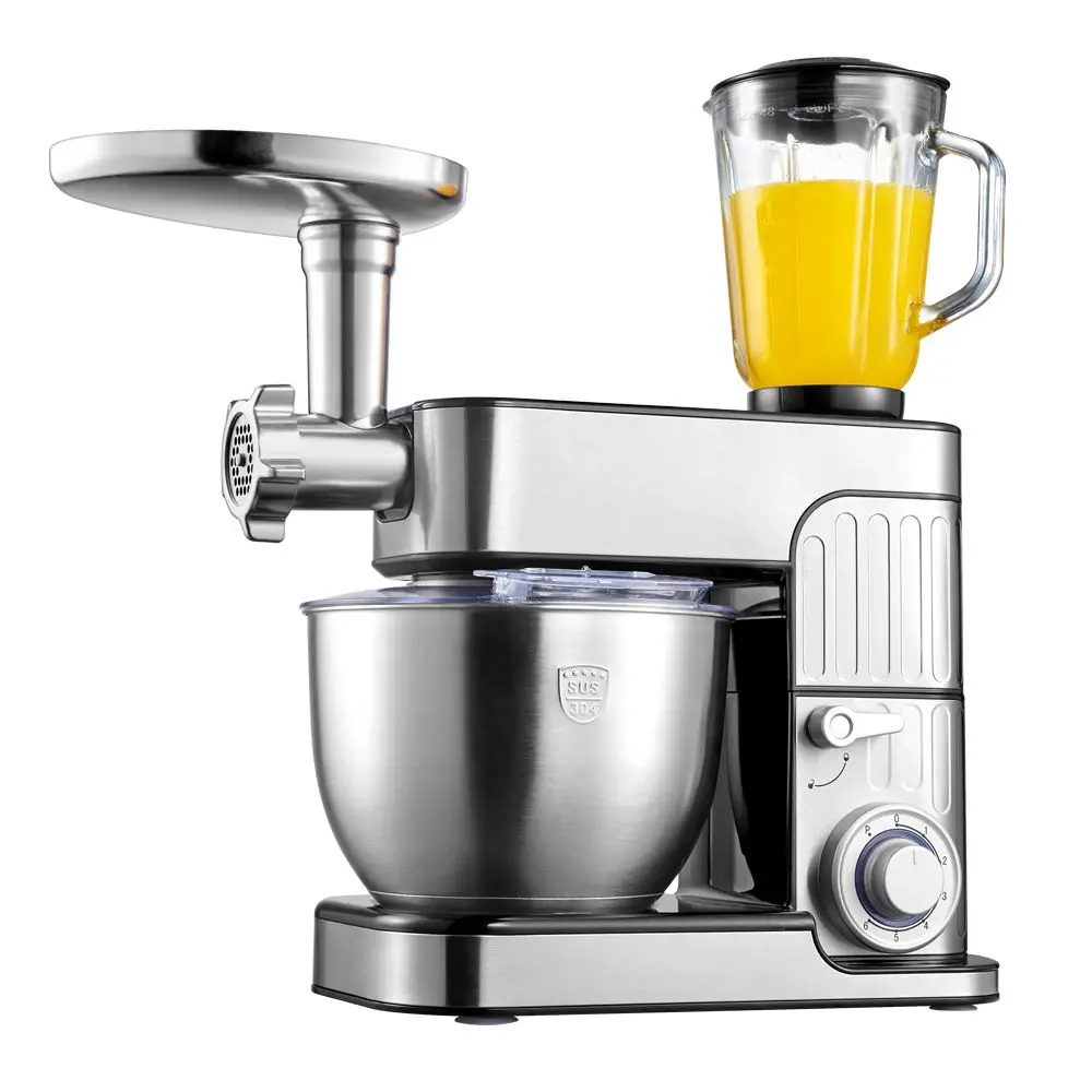 

7L stainless steel cover 6-speed Kitchen chef Electric Food Stand Mixer Egg Whisk Dough Cream Blender juicer meat grinder mincer