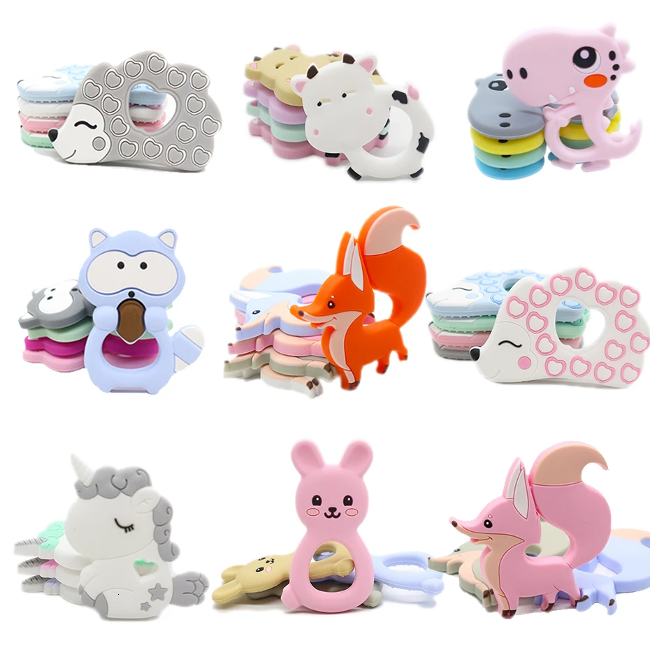 

1pc Rodent Silicone Teether Animal Shape Baby Teether Baby Teething Toys Nursing Accessories Gifts BPA Free Food Grade Silicone