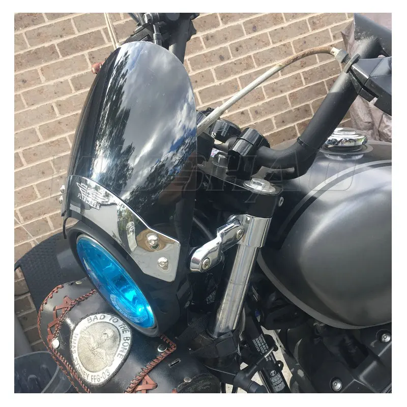 Лобовое стекло ветровой экран для 1988- Harley Sportster XL 1200 XL1200 XLH1200 Пользовательские 40 восемь низкий спортивный передний вилка экран - Цвет: Black