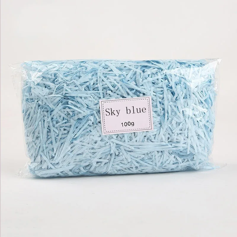 light blue Confetti 100 г конфетного цвета нарезанная бумага наполнитель подарочной коробки Новогоднее свадебное украшение день рождения бумага Конфетти Для упаковка подарочный пакет - Цвет: light blue Confetti