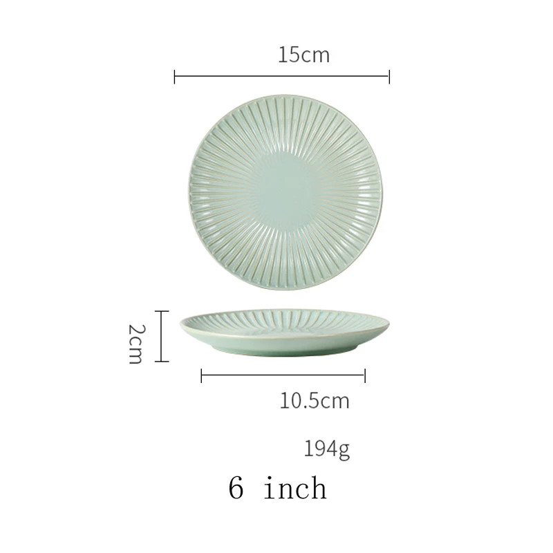 6inch Green Японские керамические тарелки с цветочным принтом маргаритки, тарелка для фрукта, десерта, салата, стейка, макаронных изделий, посуда для завтрака - Цвет: 6inch Green