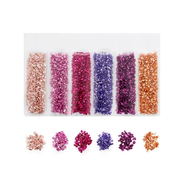 20/50g Glass Metal Crushed Stone Filler DIY Table Decoration Cake Fruit Coaster Filling Decorative Crystal For Epoxy Resin Mold Set 10