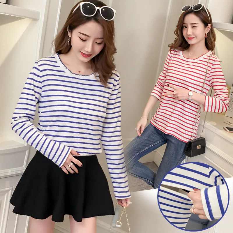

Fashion Mom Long Sleeve Stripes Nursing T-shirt